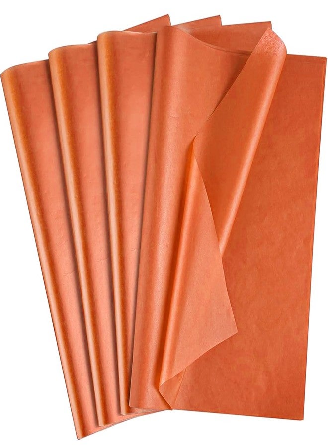 OHOME ورق تغليف برتقالي من أوهوم - ١٠٠ ورقة، زينة خريفية للمنزل | ديكور عيد الشكر لأكياس الهدايا، ورق تغليف بكميات كبيرة لهدايا عيد الشكر ومستلزمات حفلات الهالوين - Image 1